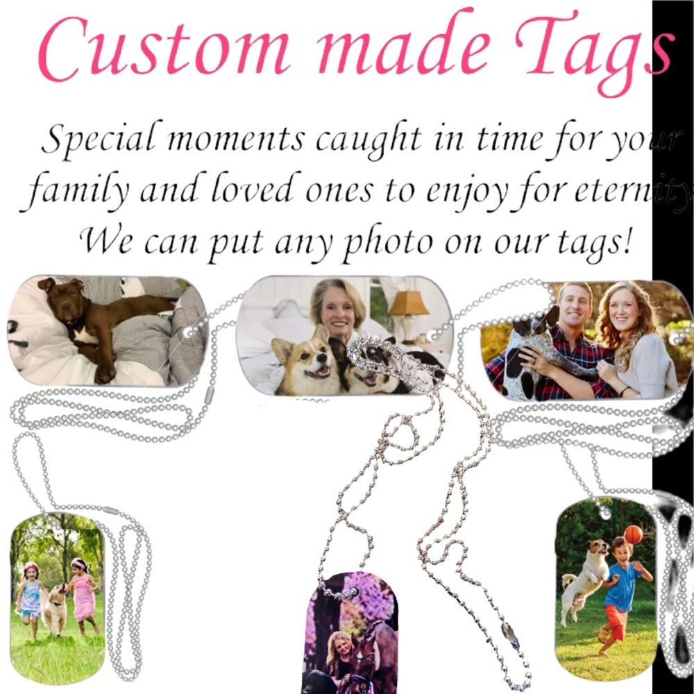 Army dog tag with any pic u want on it n background too